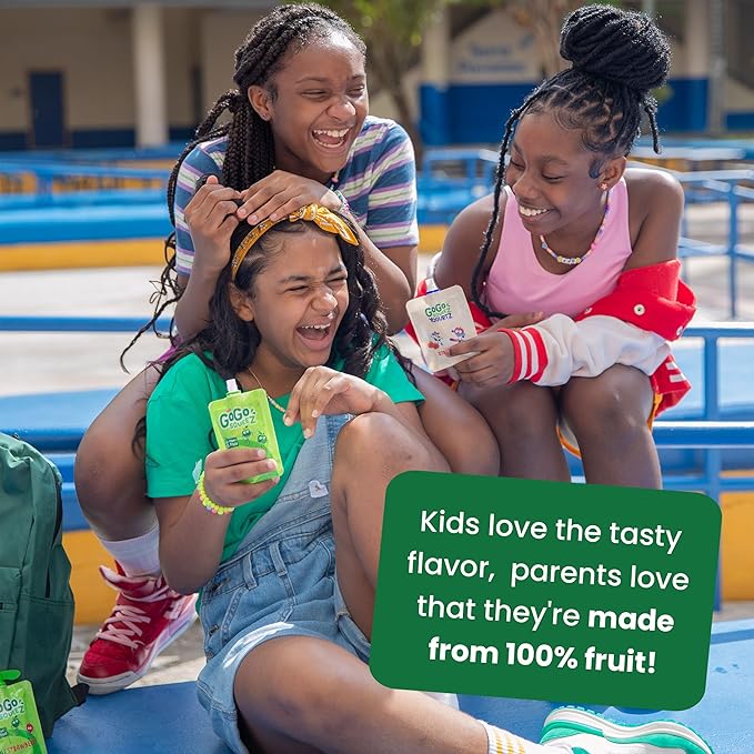 GoGo squeeZ Applesauce and Fruit Puree Variety Pack, Apple, Mango & Banana, 3.2 oz (Pack of 20), Unsweetened Fruit Snacks for Kids, Gluten Free, Nut Free and Dairy Free, BPA Free Pouches