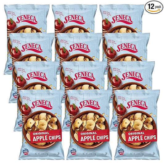 Seneca Original Apple Chips | Made from Fresh 100% Red Delicious Apples | Yakima Valley Orchards | Seasonally Picked | Crisped Apple Perfection | Foil-Lined Freshness Bag | 2.5 ounce (Pack of 12)