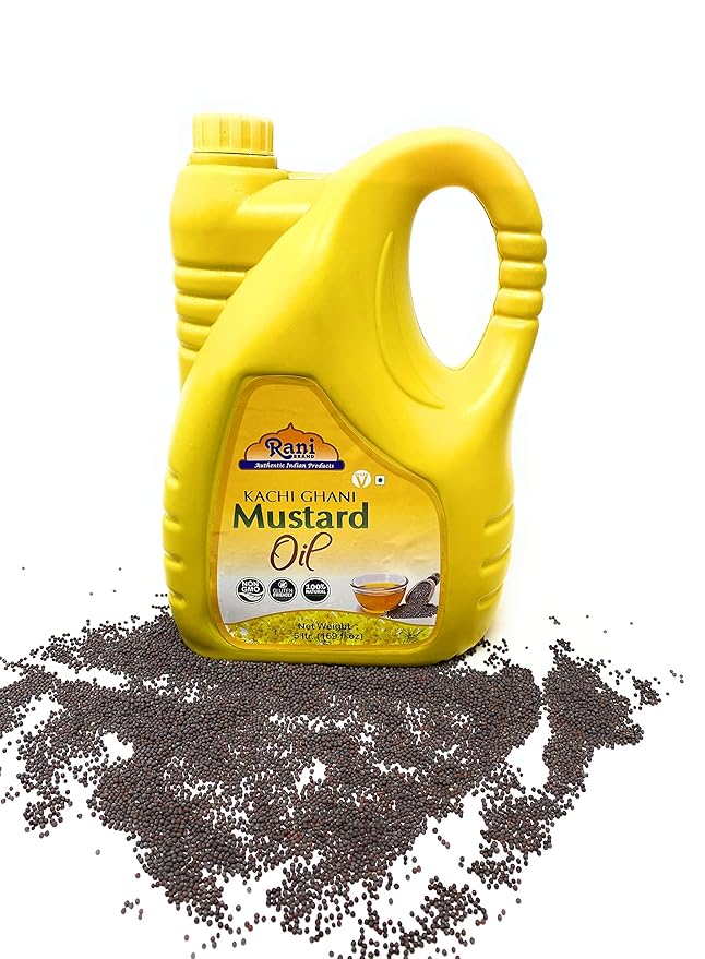 Rani Mustard Oil (Kachi Ghani) 169 Ounce (5 Liter) NON-GMO | Gluten Free | Vegan | 100% Natural | Kosher