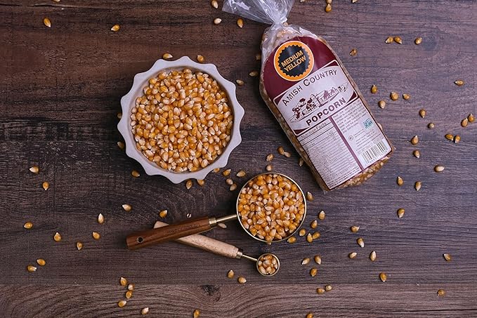 Amish Country Popcorn | 1 lb Bag | Medium Yellow Popcorn Kernels | Old Fashioned, Non-GMO and Gluten Free (Medium Yellow - 1 lb Bag)