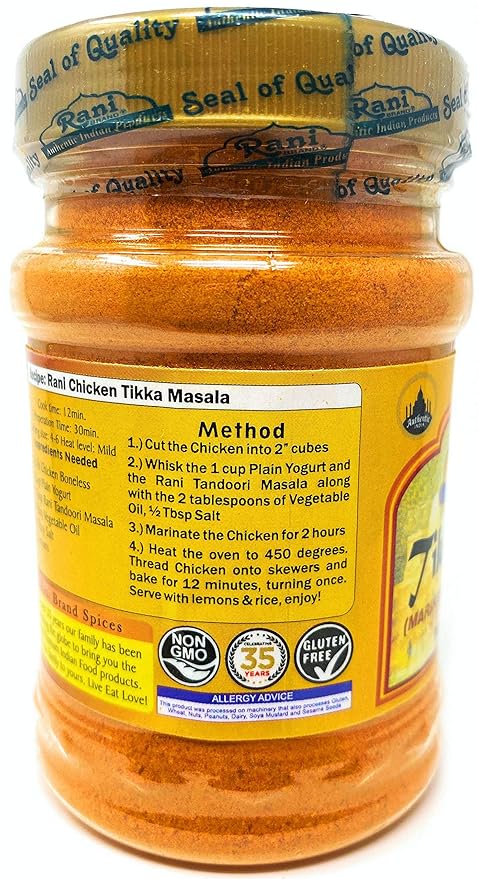 Rani Tikka Masala Indian 7-Spice Blend 3oz (85g) PET Jar, Pack of 12 ~ All Natural | Salt-Free | Vegan | No Colors | Gluten Friendly | NON-GMO | Indian Origin