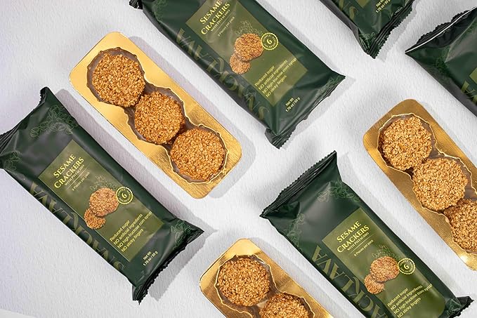 Snacklava Sesame Pistachio Crackers ??20 Pack (9 Pieces per Pack) | All-Natural, Handcrafted Gourmet Snack | 5g Protein per Pack | Perfect for Charcuterie, Cheese Pairings & Gifting