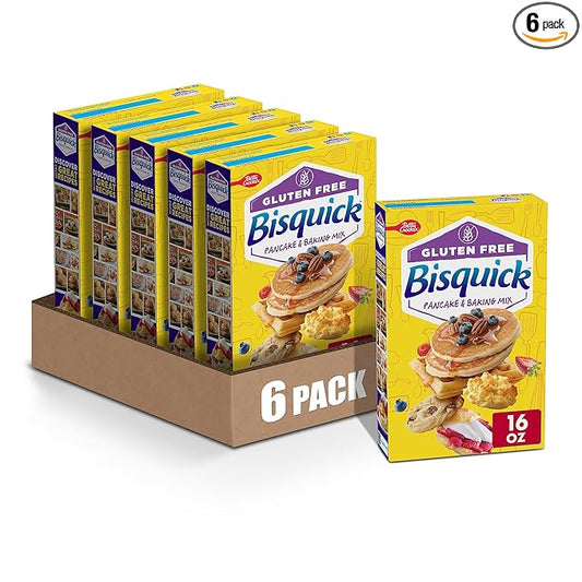 Betty Crocker Bisquick, Gluten Free Pancake and Baking Mix, 16 oz (Pack of 6)
