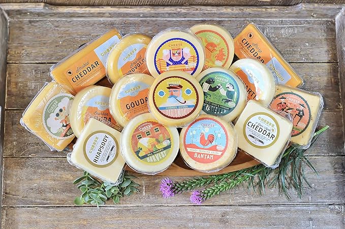 Cheese Bros. Ultimate Assortment Gift Box | Fresh from Wisconsin | Includes Aged Cheddar, Adelheid, Gruyere, Spicy Gouda, Provolone, Dill Havarti, Mozzarella, Cheddar | Great Food Gifting Idea