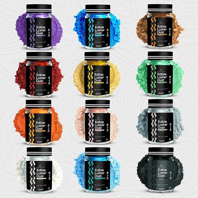 BeePoint Silver Edible Luster Dust 15g - Food Grade, Vibrant Color Shimmer Powdered Dust for Drinks, Cocktails, Cake Decorating, Baking, Chocolates, Candy, Sweets, & Cookies - Vegan & Gluten Free