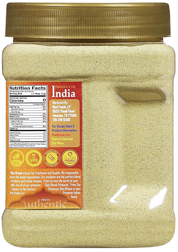 Rani Green Cardamom Pods Powder, Ground with Green Husks (Hari Elachi) 17.5oz (1.1lbs) 500g PET Jar ~ All Natural | Vegan | Gluten Friendly | NON-GMO | Kosher | Product of India