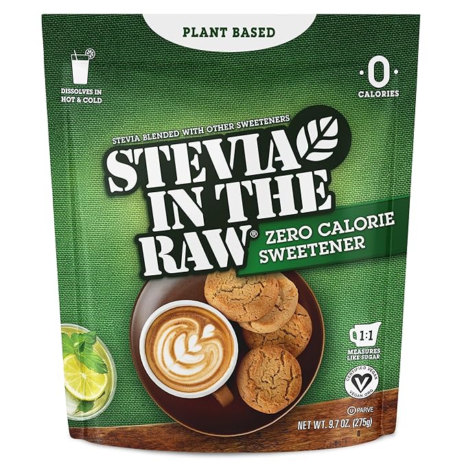 Stevia In The Raw Bakers Bag, Plant Based Zero Calorie Sweetener, No Added Flavors or erythritol, Sugar-free Sugar Substitute for Baking, Suitable For Diabetics, Vegan, Gluten-Free, 9.7Oz Bag (Pack of 1)