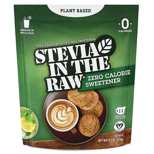 Stevia In The Raw Bakers Bag, Plant Based Zero Calorie Sweetener, No Added Flavors or erythritol, Sugar-free Sugar Substitute for Baking, Suitable For Diabetics, Vegan, Gluten-Free, 9.7Oz Bag (Pack of 1)