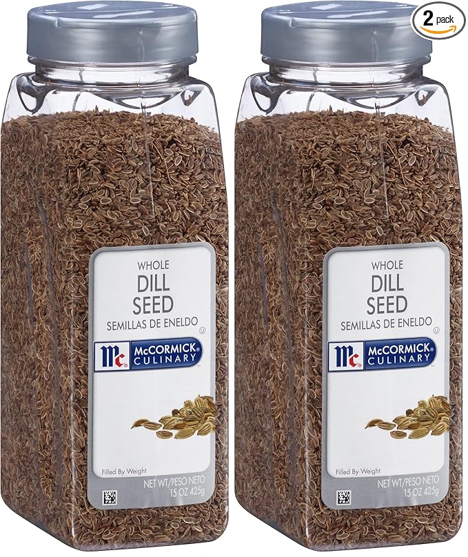 McCormick Culinary Whole Dill Seed, 15 oz - One 15 Ounce Container of Dill Seed Spice, Versatile for Use in Salads, Dressings, Bread, Entrees, Pickling and More (Pack of 2)