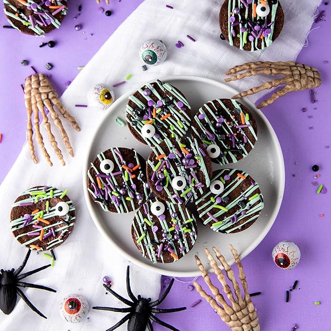 Sweets Indeed Halloween Eyeball Tacklebox ??2.53 oz Assorted Candy Eyeballs for Baking & Decorating ??18mm, 10mm & 3mm Edible Eyes for Cookies, Cupcakes & Cakes