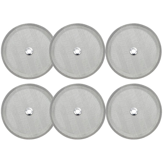 French Press Coffee Filter Replacement - 6 Pack Stainless Steel Fine Mesh Filters, Compatible with