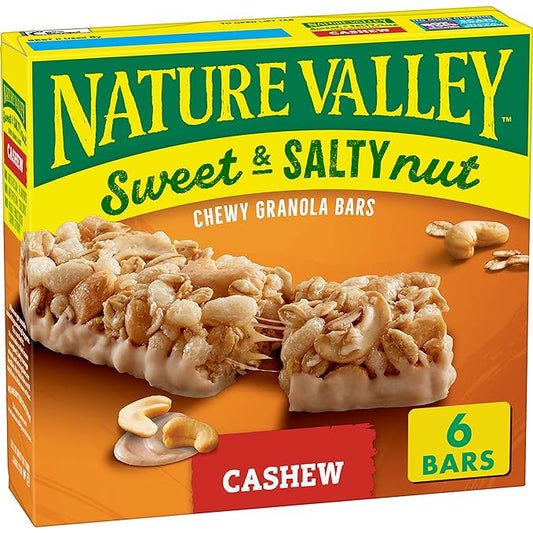Nature Valley Sweet and Salty Nut Granola Bars, Cashew, 6 Bars, 7.2 oz