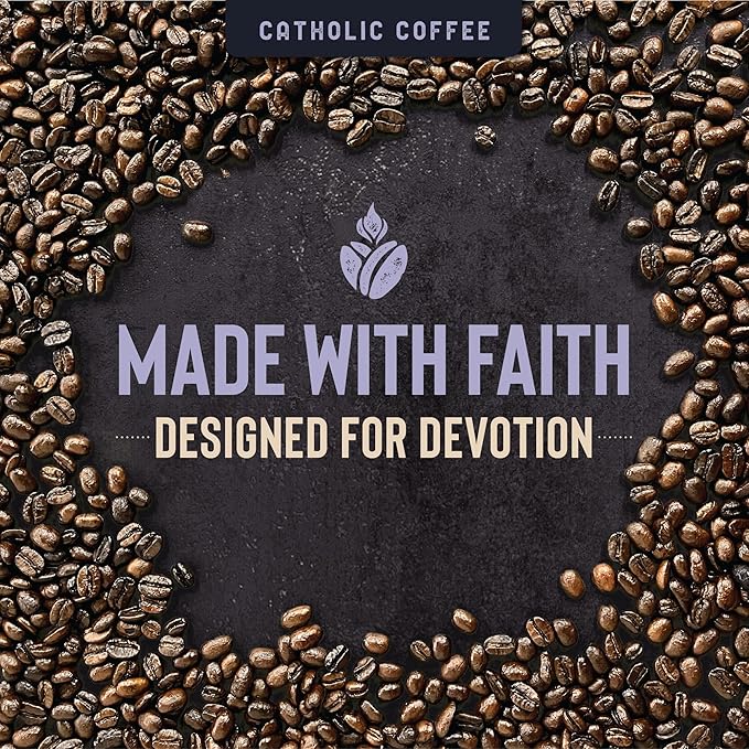 Catholic Coffee St. Dymphna | Half Decaf Medium Roast Ground Coffee ??Nutty & Citrus Notes | 12oz Bag ??Catholic Gift Offering Peace and Balance