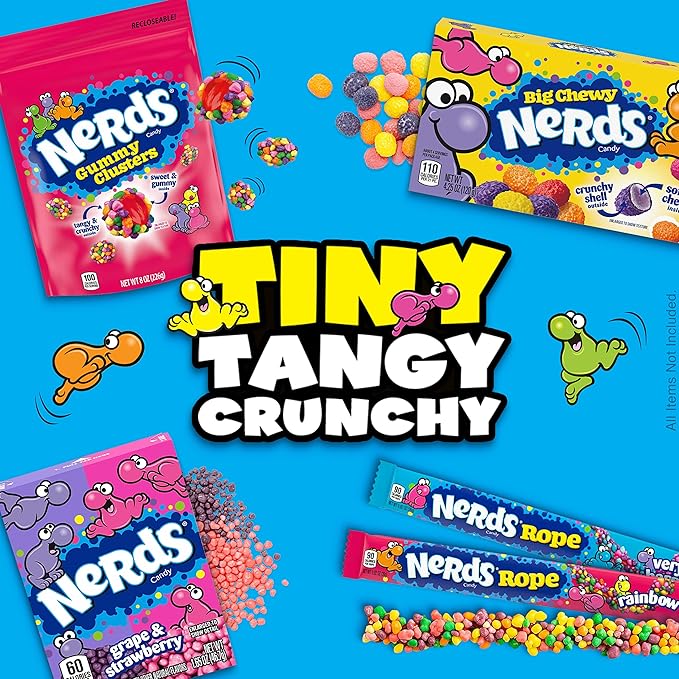 Nerds Gummy Clusters Candy, Rainbow, Resealable 8 Ounce Bag (Pack of 2)