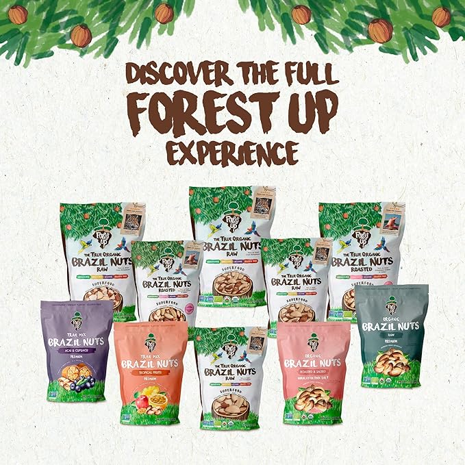 Kit of Snacks The True Organic Brazil Raw & Unsalted Nuts 15 oz + Açaí and Cupuaçu Trail Mix 7 oz – Nutrient-Rich and Practical Combo – Fresh, Vegan and Gluten Free – Forest Up