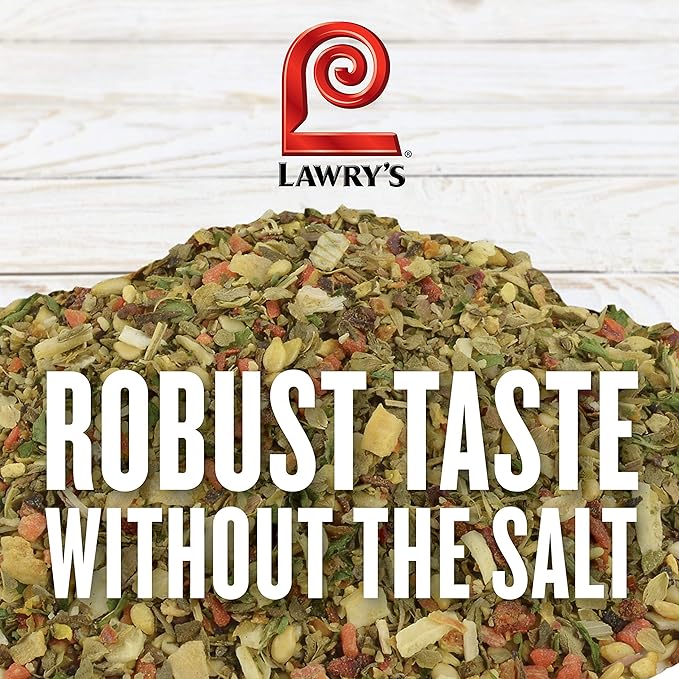 Lawry's Salt Free 17 Seasoning, 20 oz - One 20 Ounce Container of 17 Seasoning Spice Blend Including Toasted Sesame Seeds, Turmeric, Basil and Red Bell Pepper for Seafood Poultry and Beef