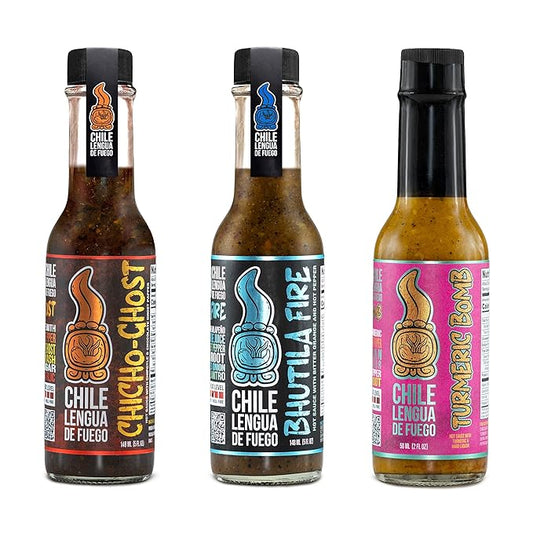 Spicy Trio Celebrity Variety Pack – Bhutila Fire, Turmeric Bomb, & Chicho-Ghost – Hot Ones Featured
