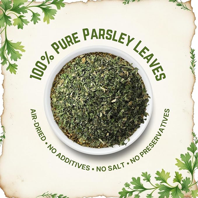 Organic Parsley Flakes 4.23 oz - Organic Dried Parsley Flakes for Cooking & Garnishing - USDA Certified, Kosher, Gluten Free - The Holly Tree