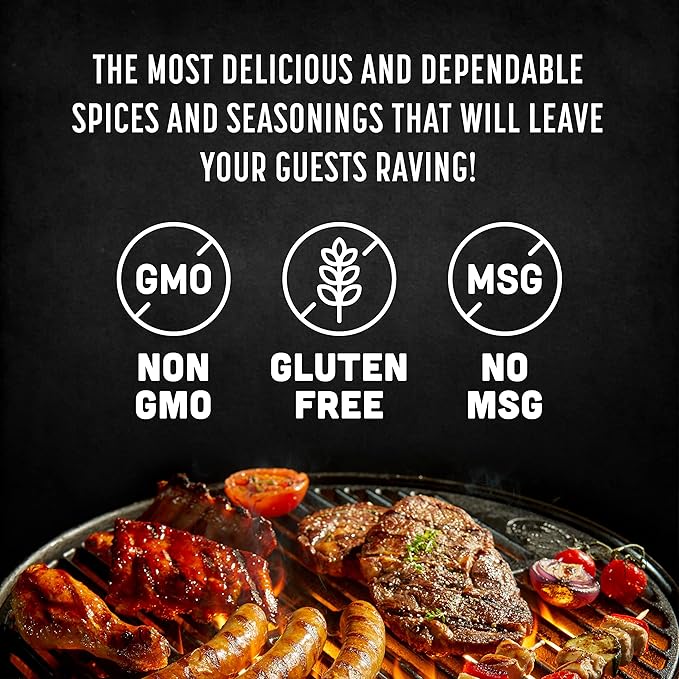 Spice Rack Co. BBQ Seasonings And Rubs - Smoking & Grilling Spices and Seasonings Sets, Grilling Accessories & Smoker Accessories, Birthday Gifts For Him, Mens Birthday Gifts For Men (5 Pack)