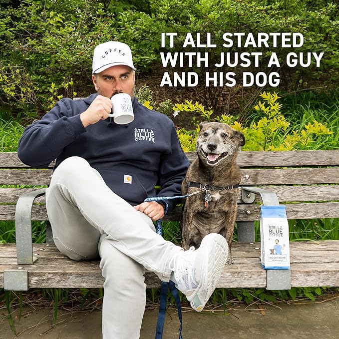 Stella Blue Ground Coffee, Positive Vibes Blend, Light Roast, Vanilla and Fruity Notes, 100% Arabica, Ethically Sourced from Central and South America, 12 oz bag