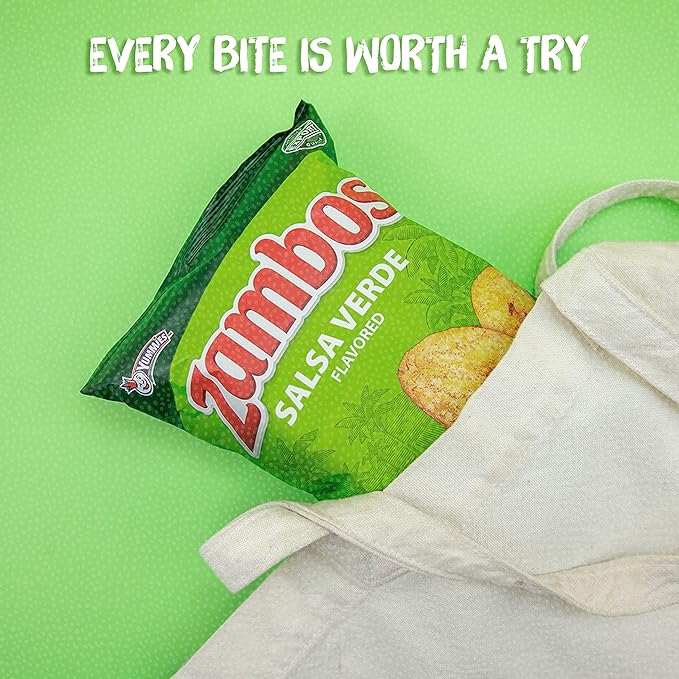 Zambos Plantain Chips Salsa Verde (Pack of 4)