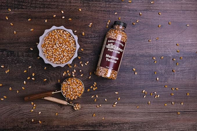 Amish Country Popcorn | 2-14 oz Bottles | Medium Yellow Popcorn Kernels | Old Fashioned, Non-GMO and Gluten Free (2-14 oz Bottles)