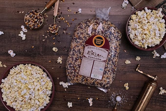 Amish Country Popcorn Rainbow Popcorn Kernels, 6LB Bag - Non-GMO, Gluten Free, Old Fashioned Popcorn