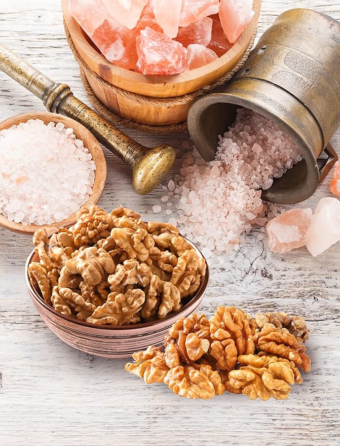 Oven Roasted California Salted Walnuts with Himalayan Salt and A Drizzle of Oil - Great Source of Omega 3 And Tons of Other Healthy Nutrients ??All Natural - Vegan Friendly - Super Crunchy - Farm Fresh Nuts Brand (2 Pound)
