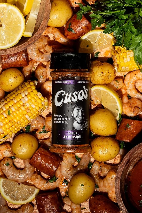 Cuso Cuts Cajun Seasoning - Authentic Louisiana Blend for Chicken, Seafood, Jambalaya & Gumbo - All Natural, Non-GMO, No Filler Spice Blend for Grilling & Cooking - 5 oz bottle