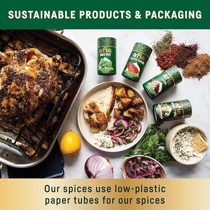 Afia Mediterranean Pantry Spices Gift Set | Aleppo Pepper, Dried Mint & Sumac | Seasoning Set for Steak, Chicken, Vegetables & BBQ Rub (Pack of 3)