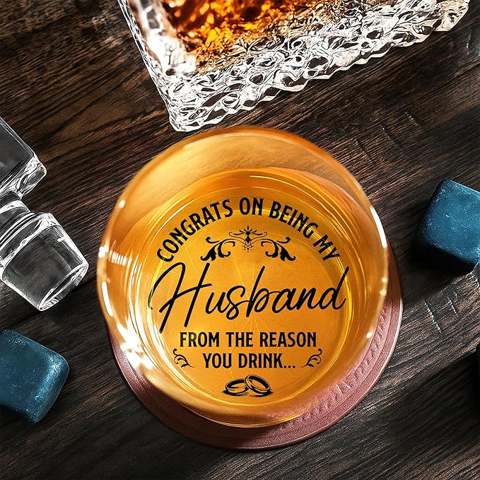 NewEleven Husband Birthday Gift - Meaningful Gift, Funny Keepsake For Husband, Him - Funny Gifts, Whiskey Present For Husbands From Wife, Her - Whiskey Glass