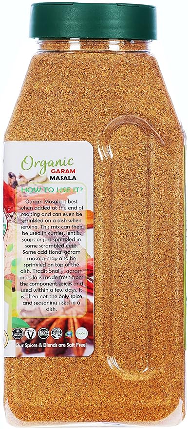 Rani Organic Garam Masala (7-Spice North Indian Spices Blend) 16oz (1lb) 454g PET Jar ~ All Natural | Salt-Free | Vegan | Gluten Friendly | NON-GMO | Indian Origin | USDA Certified Organic