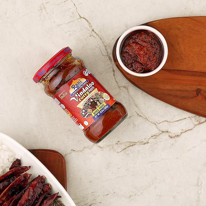 Rani Vindaloo Curry Cooking Spice Paste, Hot! 10.5oz (300g) Glass Jar, Pack of 5+1 FREE ~ No Colors | All Natural | NON-GMO | Kosher | Vegan | Gluten Free | Indian Origin