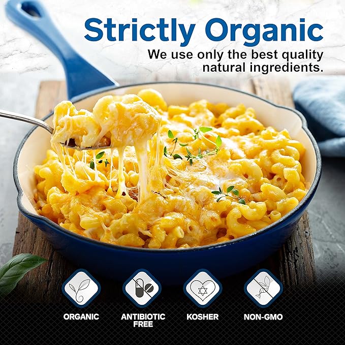 Healthier Comforts Organic White Cheddar Cheese Powder | Gluten Free, Kosher, Keto-Friendly, Non-GMO, Antibiotic & Hormone Free | Perfect for Popcorn Seasoning, Mac and Cheese, Pasta & Sauces (21 oz)