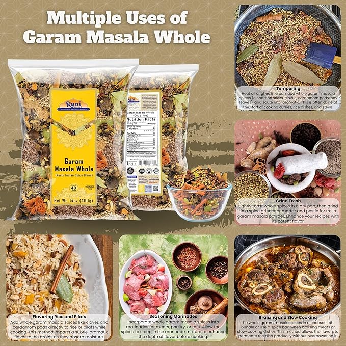 Rani Garam Masala Indian 11 Whole Spices Blend 14oz (400g) ~ All Natural, Salt-Free | Vegan | No Colors | Gluten Friendly | NON-GMO | Indian Origin