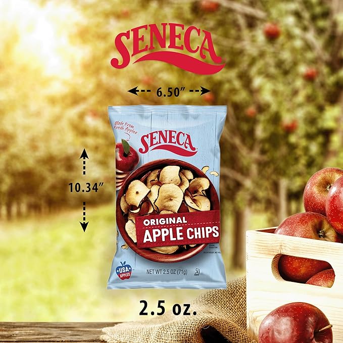 Seneca Original Apple Chips | Made from Fresh 100% Red Delicious Apples | Yakima Valley Orchards | Seasonally Picked | Crisped Apple Perfection | Foil-Lined Freshness Bag | 2.5 ounce (Pack of 12)