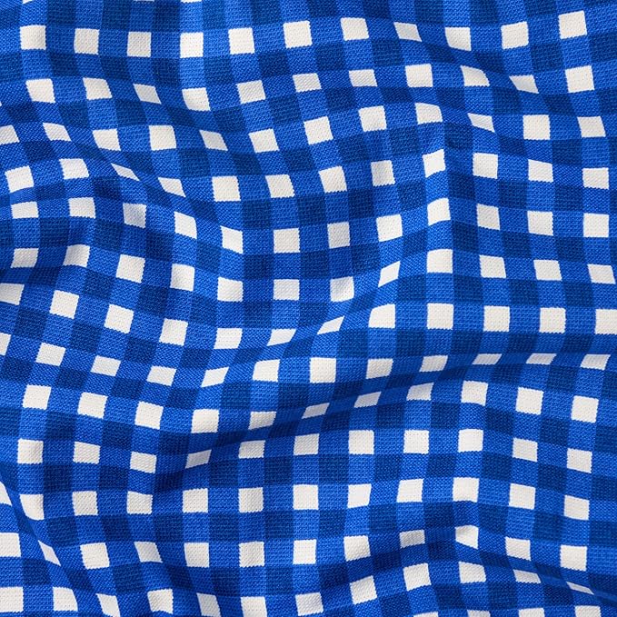 Kate Spade New York Lemon Party and Spring Gingham Kitchen Towels 4-Pack Set, Absorbent 100% Cotton, Navy Blue/Yellow, 17"x28"