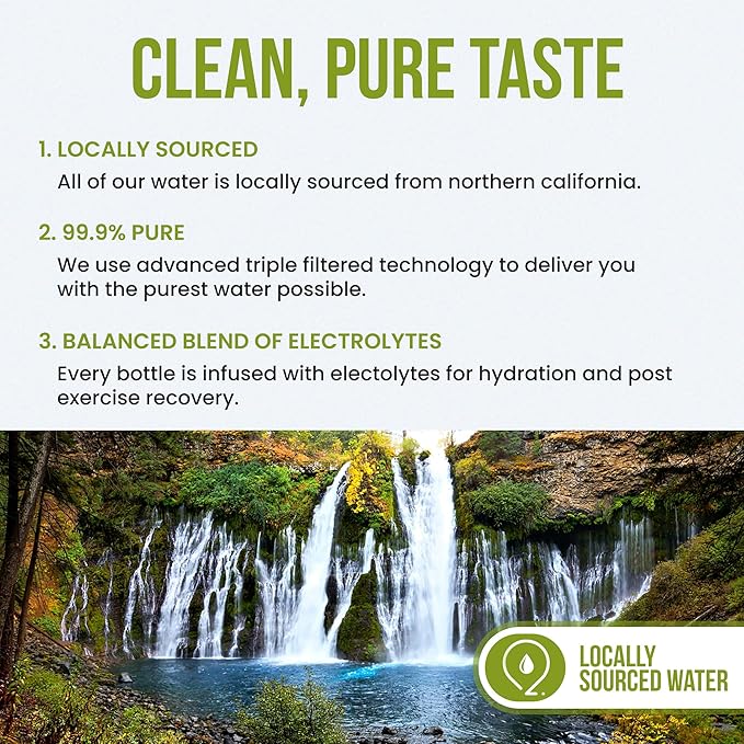 Humboldt Hydrate Bottled Alkaline Water - Infused with Electrolytes ??Ionized Case of Water 99.9% Pure - 8+ pH water for Smooth Clean Taste 16.9 FL OZ - BPA Free Bottled Water 12 Pack (500 ML)
