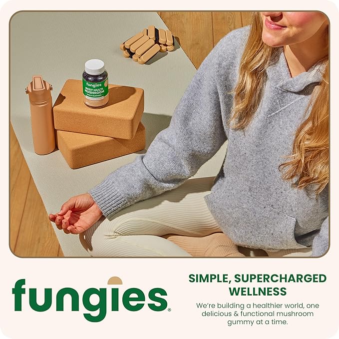 Fungies Multi Mushroom Gummies for Men & Women - Mushroom Supplement Includes Lion?™s Mane, Cordyceps, Reishi, Chaga, Shiitake, Maitake & Turkey Tail - Gelatin-Free, Gluten-Free & Vegan Gummy Vitamins