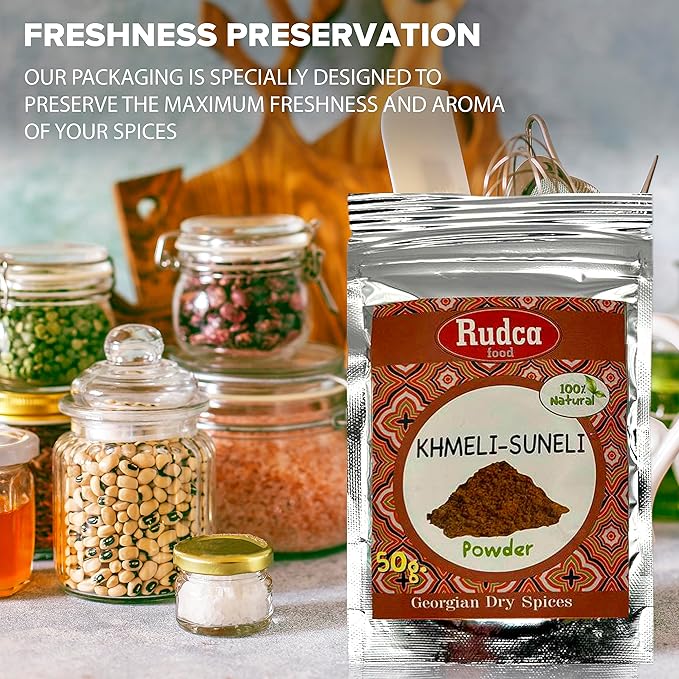 Rudca Food Khmeli Suneli, Spices, Georgian Dry Spice, Herbal Seasoning, Natural Organik, Delicious Spice from Georgia, New Seasoning, 50 gm.