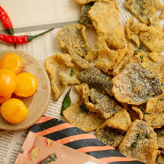 Irvins Salted Egg Salmon Skins, 3.7 Ounce (Pack of 3) (8.1oz (Pack of 3), Salted Egg)