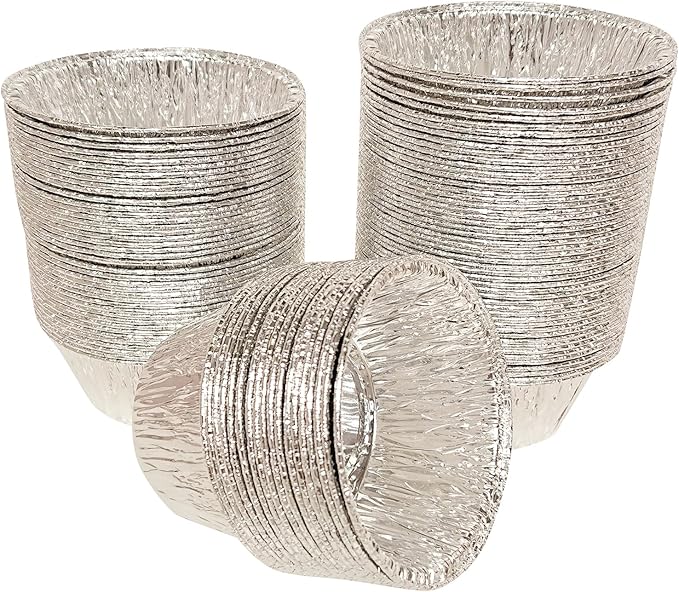 200Pcs 4 Oz Aluminum Foil Baking Cups Disposable Cupcake Liners for Baking, Roasting, Cupcake, Egg Tart, Pudding, Creme Brulee, Cakes, Sauces, Condiments, 120 mL