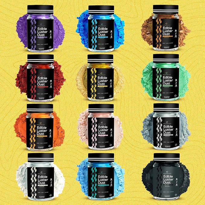 BeePoint Gold Edible Luster Dust 15g - Food Grade, Vibrant Color Shimmer Powdered Dust for Drinks, Cocktails, Cake Decorating, Baking, Chocolates, Candy, Sweets, & Cookies - Vegan & Gluten Free