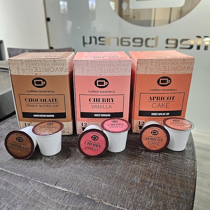 Cherry Vanilla Flavored Coffee Pods by Coffee Beanery | Medium Roast, 12ct