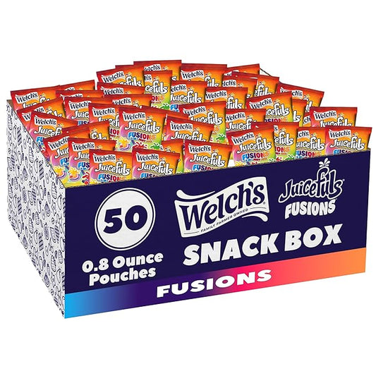Welch's Fruit Snacks, Juicefuls Fusions, Assorted Fruit Flavor, Bulk Pack, Gluten Free, Natural Colors & Flavors, 0.8oz (Pack of 50)