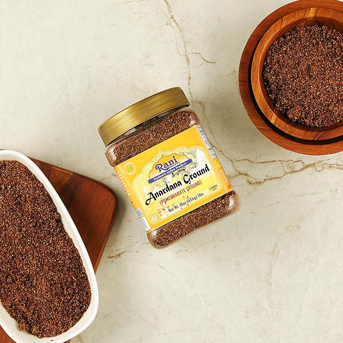 Rani Anardana (Pomegranate) Ground, Indian Spice 16oz (1lb) 454g PET Jar ~ All Natural | No Color | Gluten Friendly | Vegan | NON-GMO | Kosher | No Salt or fillers | Indian Origin