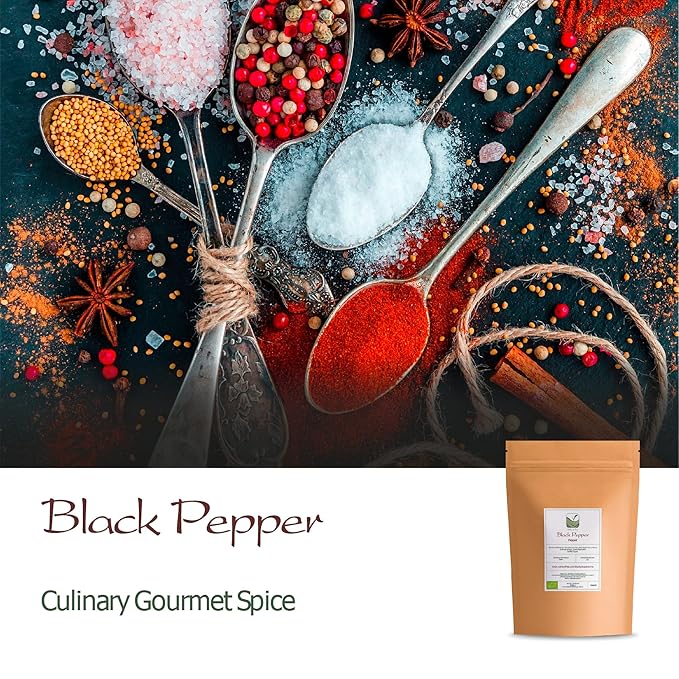Black Pepper Whole Corns Organic - Gourmet Black Peppercorn - Black Peppercorns For Grinder Refill - Grinder Peppers Peppercorns Whole Pepper Corns Pepper Corn For Grinding Pepper Whole Pepercorn