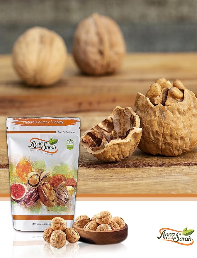 Anna and Sarah Walnuts in Shell - New Crop - Jumbo - Chandler - Natural Shells - Not Bleached (2 Pound)