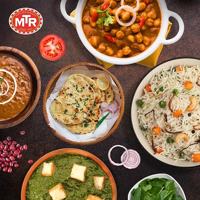 MTR Ready-To-Eat: Maharaja Pack - Assorted Pack of 4 (Chana Masala, Dal makhani, Palak Paneer, Vegetable Pulao) - Authentic Indian Food with No Added Preservatives - Suitable for Vegetarians