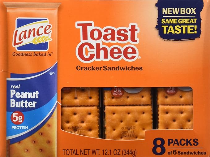 Lance Cracker Sandwiches On-The-Go Packs - Toast Chee with Peanut Butter - 1.5 oz - 8 Count